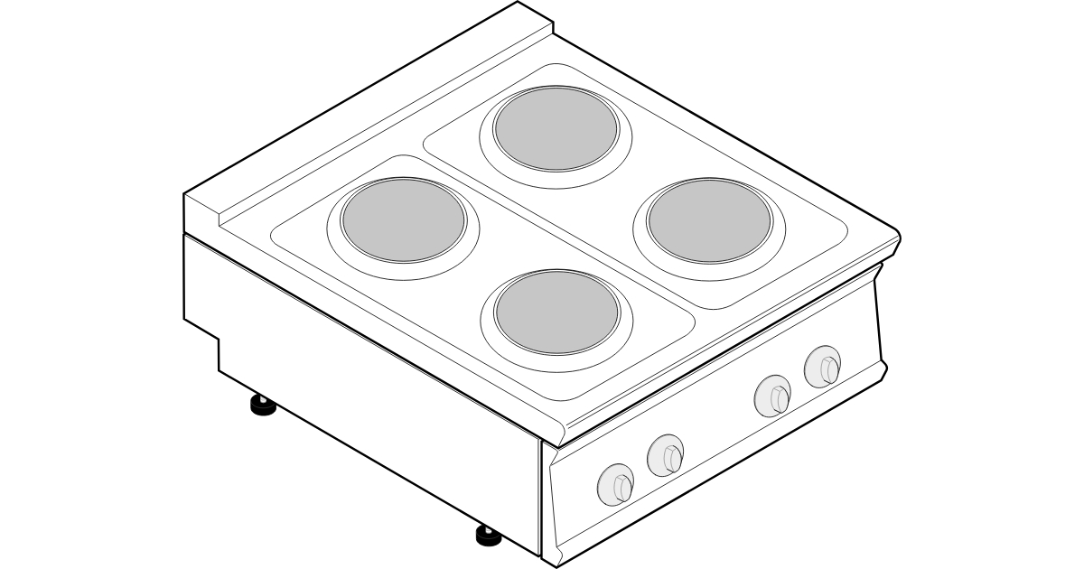 piano cottura elettrica 4 piastre tonde